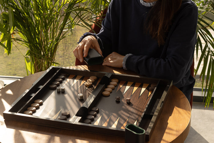 Backgammon w drewnianej kasecie (52x43,5 cm)
