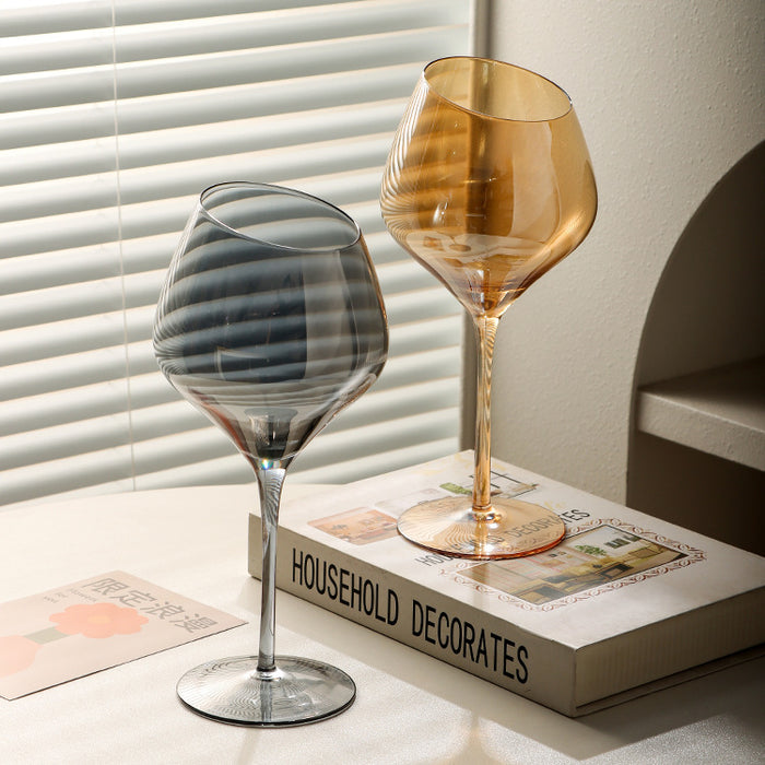 Beveled Crystal Goblet With Big Belly Electroplated Wine And Champagne Glass
