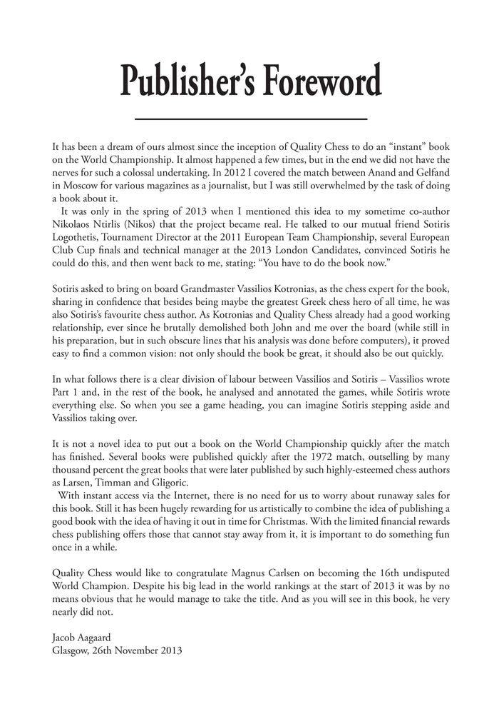 Carlsen's Assault on the Throne by Vassilios Kotronias & Sotiris Logothetis (twarda okładka)