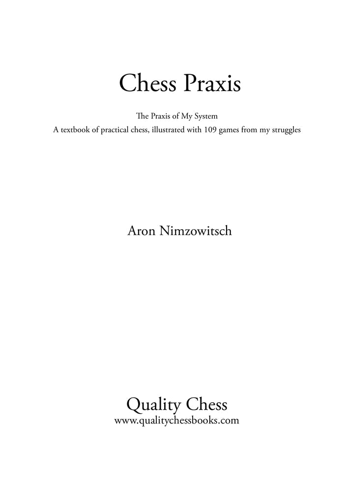 Chess Praxis by Aron Nimzowitsch (miękka okładka)