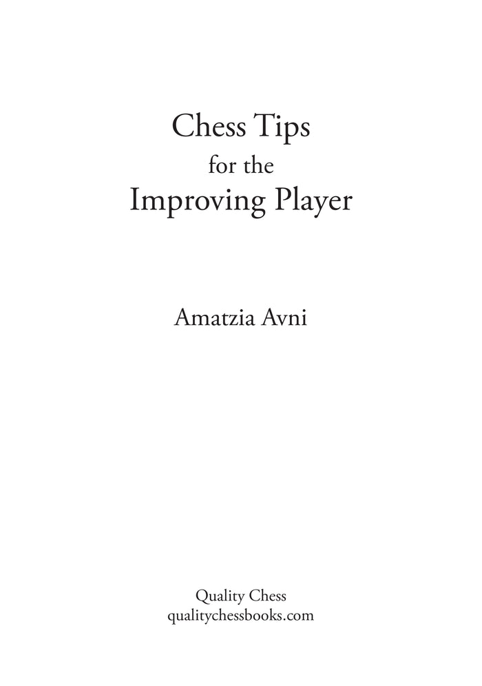 Chess Tips for the Improving Player by Amatzia Avni (miękka okładka)