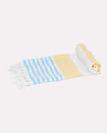 Cotton Peshtemal Towel-Blue & Yellow