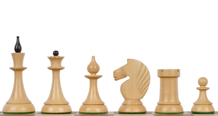 Figury szachowe Queen's Gambit 1957 Bukszpan hebanizowany 3,75 cala