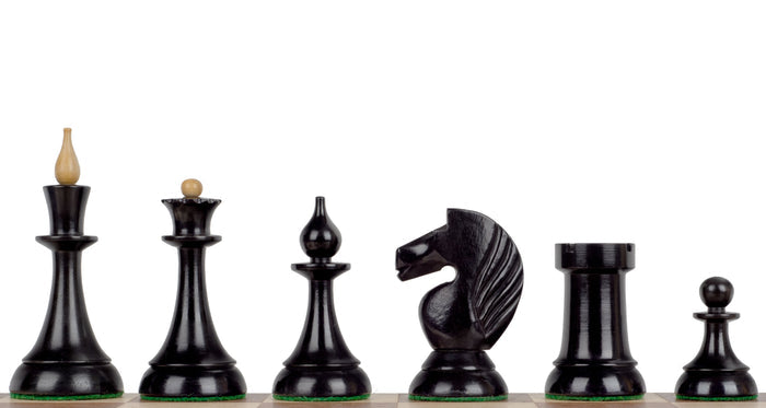 Figury szachowe Queen's Gambit 1957 Bukszpan hebanizowany 3,75 cala