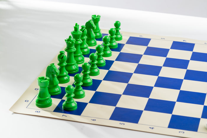 Figury szachowe Staunton 6, plastikowe (król 95 mm) - zielone