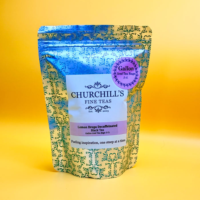 Lemon Drops Decaffeinated Black Tea | 3 Ct. Gallon Iced Tea Bag Pouch