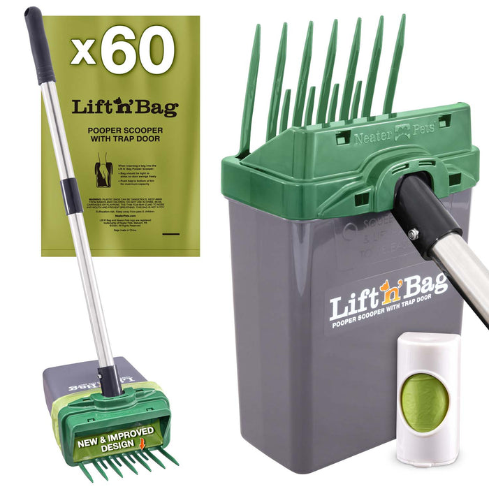 Green Scoop w/ Gray Bin / 60 Bags