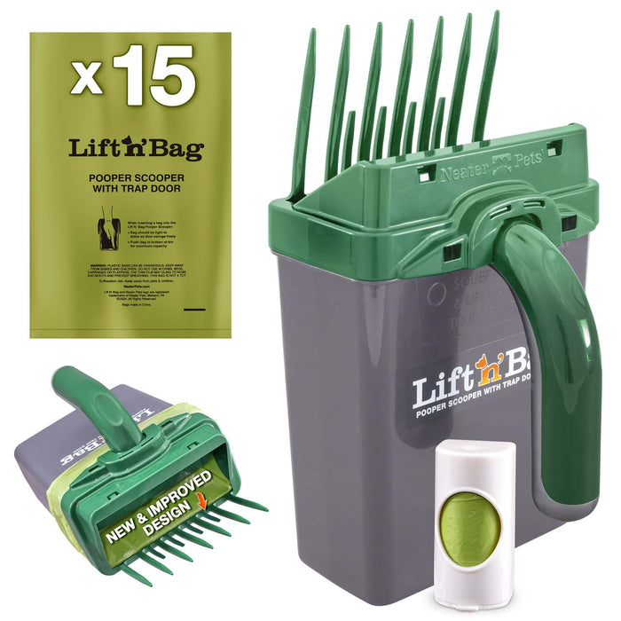 Green Scoop w/ Gray Bin / 15 Bags
