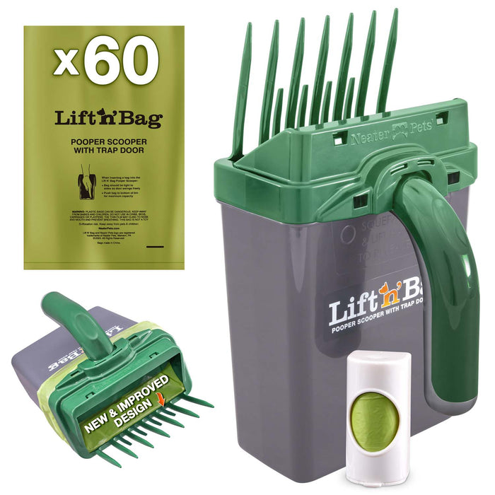 Green Scoop w/ Gray Bin / 60 Bags