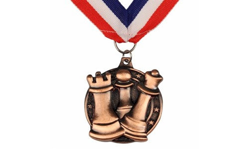 Medal szachowy okrągły - brązowy