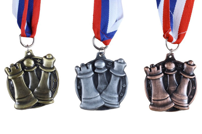 Medal szachowy okrągły - brązowy