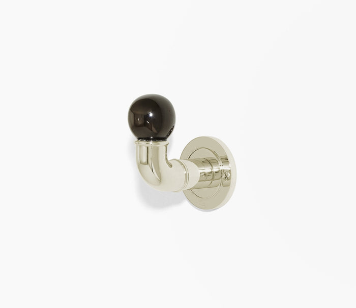 Moderna Single Hook Black Porcelain