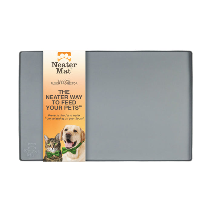 Grey silicone Neater Mat on a white background.