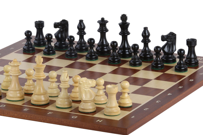 No 4 Sapele Chessboard + 3" French Ebonised pieces