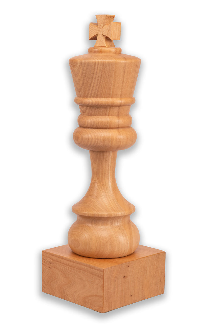 Puchar szachowy drewniany - Biały król (37 cm)