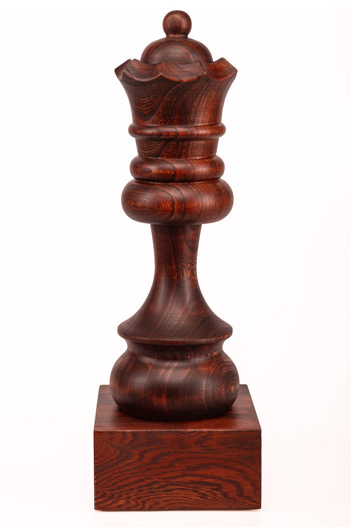 Puchar szachowy drewniany - Czarny Hetman (35 cm)
