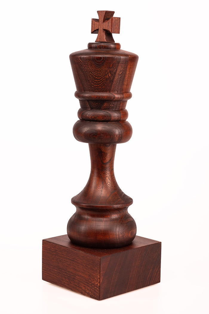 Puchar szachowy drewniany - Czarny Król (37 cm)