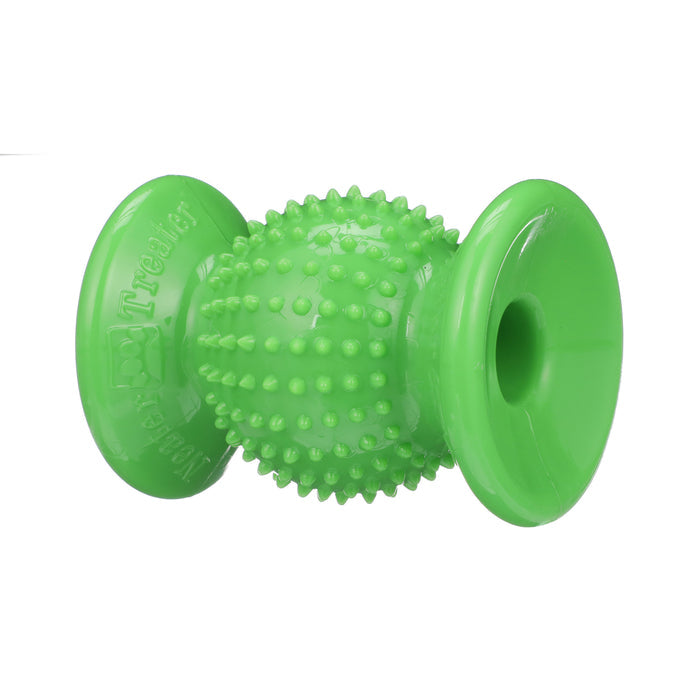 Bumpy Solid Green Rolly Cannoli on a white background.