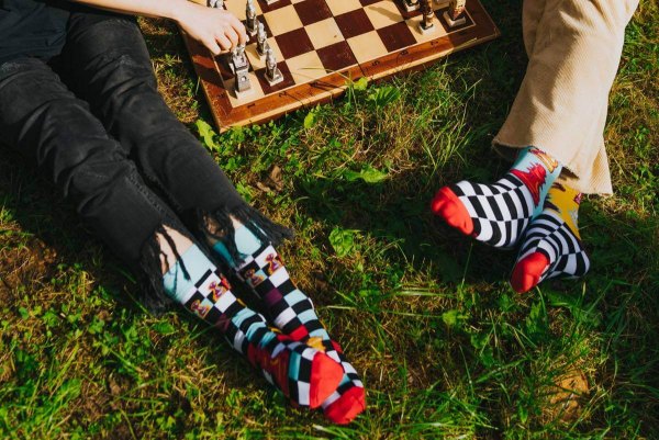 Skarpetki szachowe Rainbow Socks - rozmiar 47-50