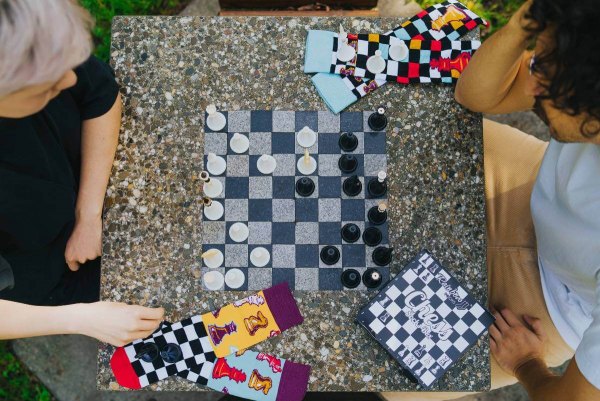 Skarpetki szachowe Rainbow Socks - rozmiar 47-50