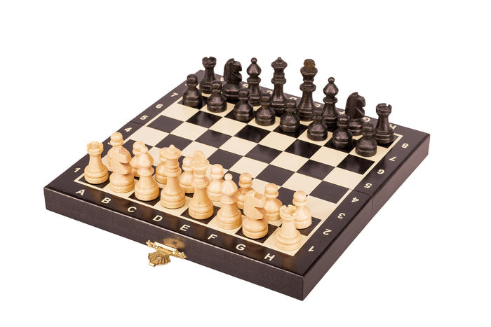 Szachy drewniane MAGNETYCZNE mini (20cm) - czarne