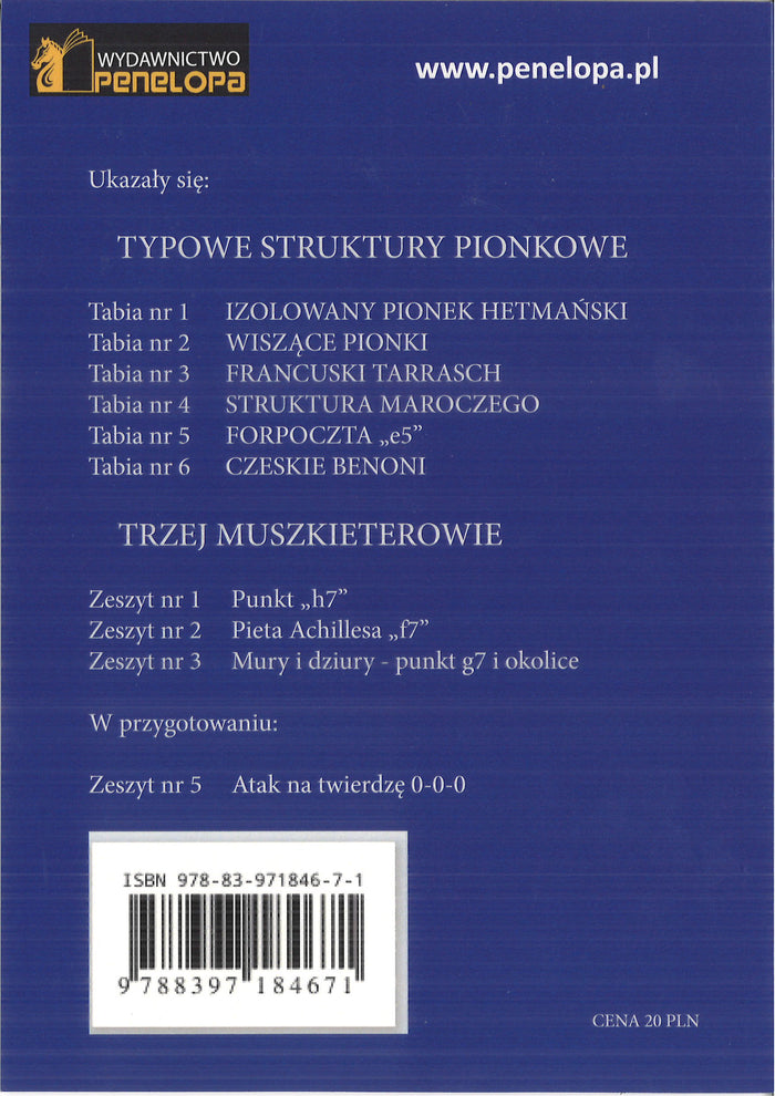 Trzej Muszkieterowie zeszyt nr 4 "O specyfice ruchu h7-h6 (h2-h3)" - I. Gawle, J. Moraś