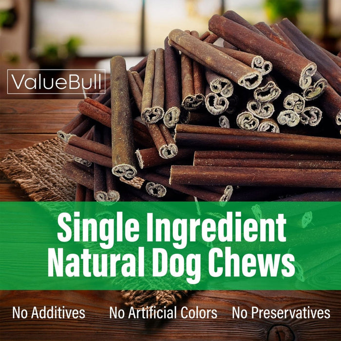 ValueBull Beef Collagen Sticks for Small Dogs, 6 Inch Thin Chews, 50 Count - Thin - 50 Sticks