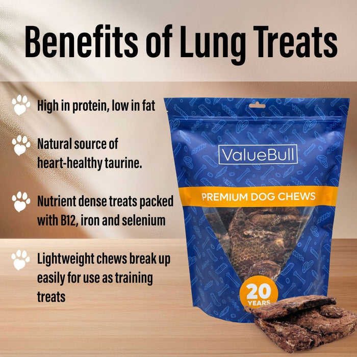 ValueBull Beef Lung Wafers, Premium 4 Pounds - Wafers - 4 Pound