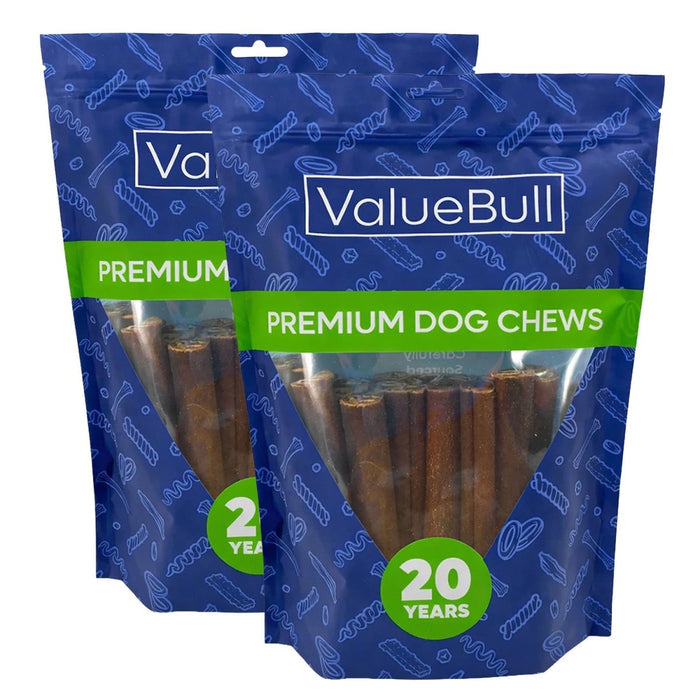 ValueBull Buffalo Collagen Sticks for Dogs, 6 Inch Thick Chews, 50 Count - Thick - 50 Sticks