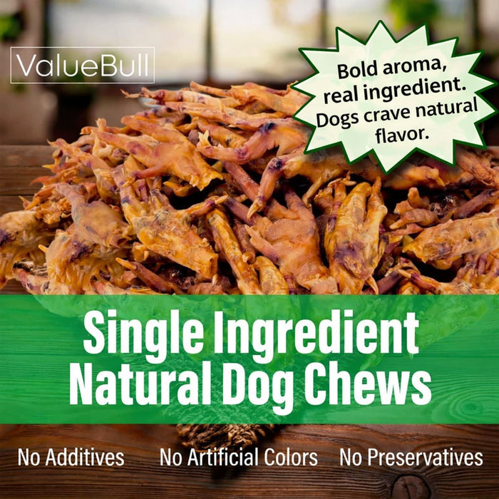 ValueBull Chicken Feet for Dogs, 50 Count - Chicken Feet - 50 Feet