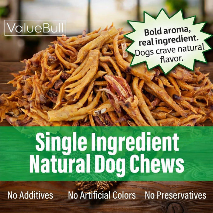 ValueBull Chicken Feet for Dogs, Large, 100 Count Bulk Pack - Large - 100 Feet