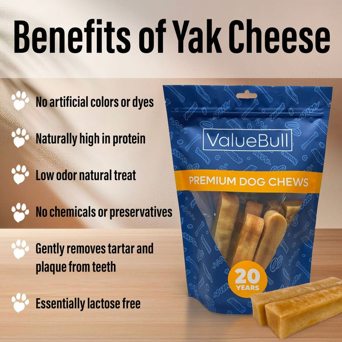 ValueBull Himalayan Yak Cheese Dog Chews, Extra Extra Large, 10 Count - XX-Large - 10 Bars
