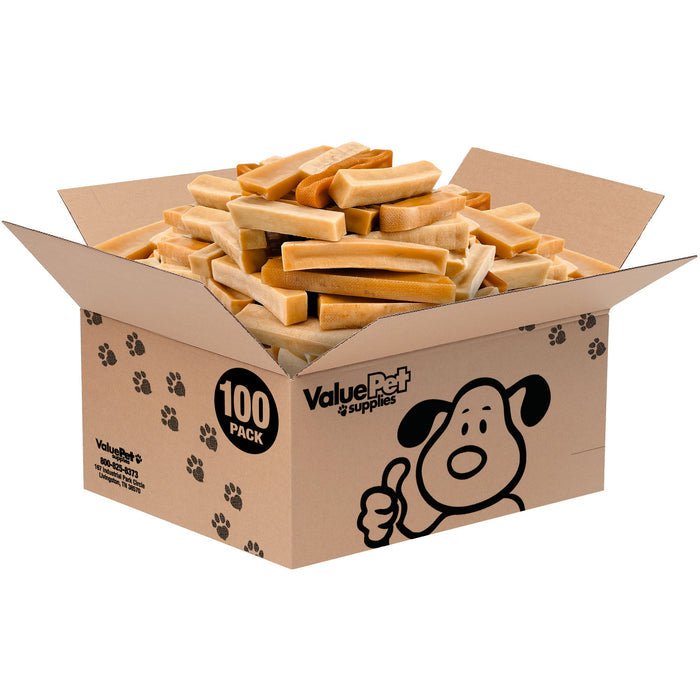 ValueBull Himalayan Yak Cheese Dog Chews, Medium, 100 Count Wholesale Pack - Medium - 100 Bars