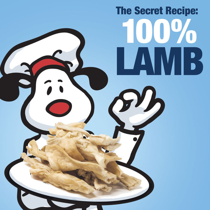 ValueBull Lamb Cheek Slices Dog Chews, Premium 5-6 Inch, 120 Count Bulk Pack - Lamb Cheek - 120 Slices