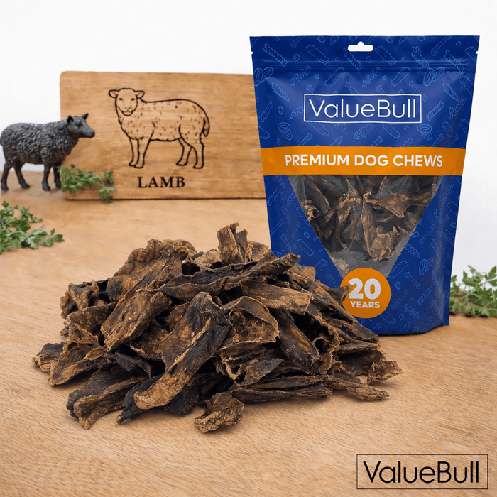 ValueBull Lamb Lung for Dogs, Varied Shapes and Sizes, 10 Pound Wholesale Pack - 10