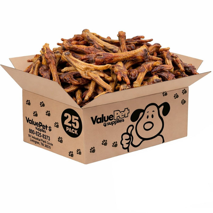 ValueBull Turkey Feet Dog Chews, 25 Count Bulk Pack - Turkey - 25 Feet