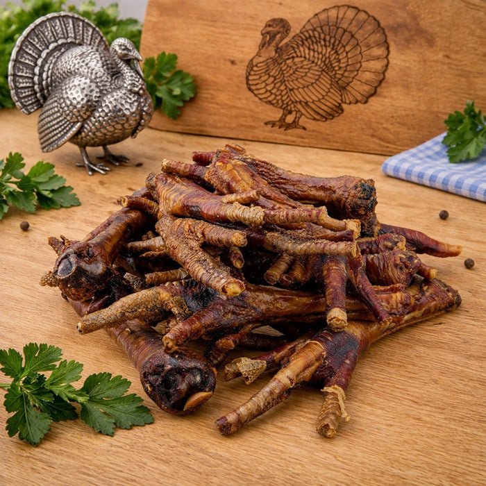 ValueBull Turkey Feet Dog Chews, 25 Count Bulk Pack - Turkey - 25 Feet