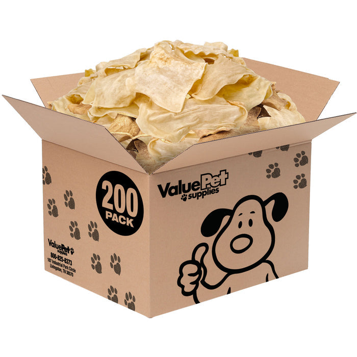 ValueBull USA Beef Collagen Chips Dog Chews, 200 Count Bulk Pack - Natural - 200 Chips
