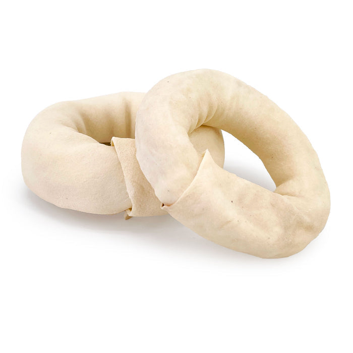 ValueBull USA Beef Rawhide Donut Ring Dog Chews, 25 Count Bulk Pack - Donut - 25 Rings