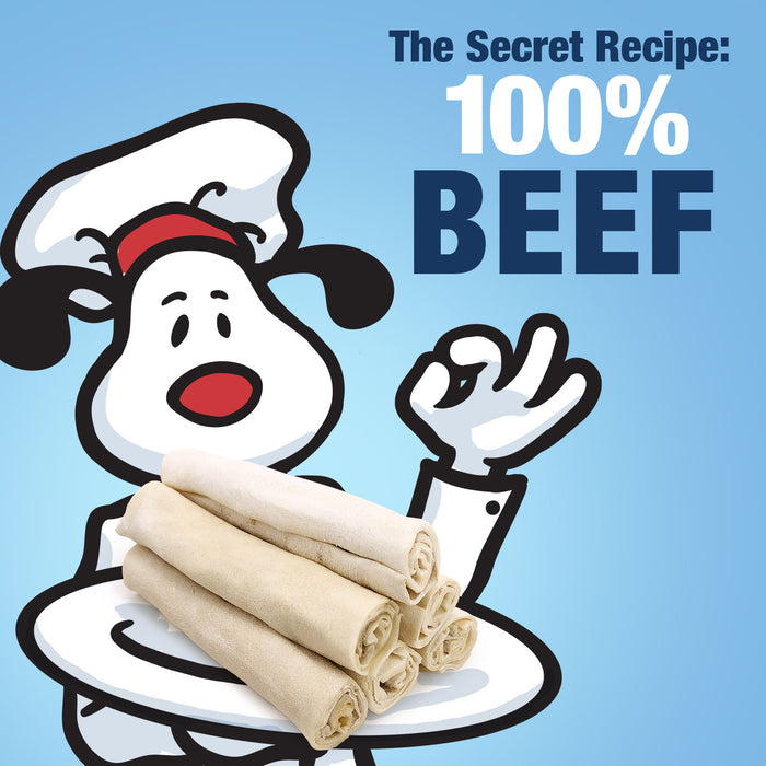 ValueBull USA Beef Rawhide Retriever Rolls for Dogs, Thin 10 Inch, 50 ct - Natural - 50 Rolls