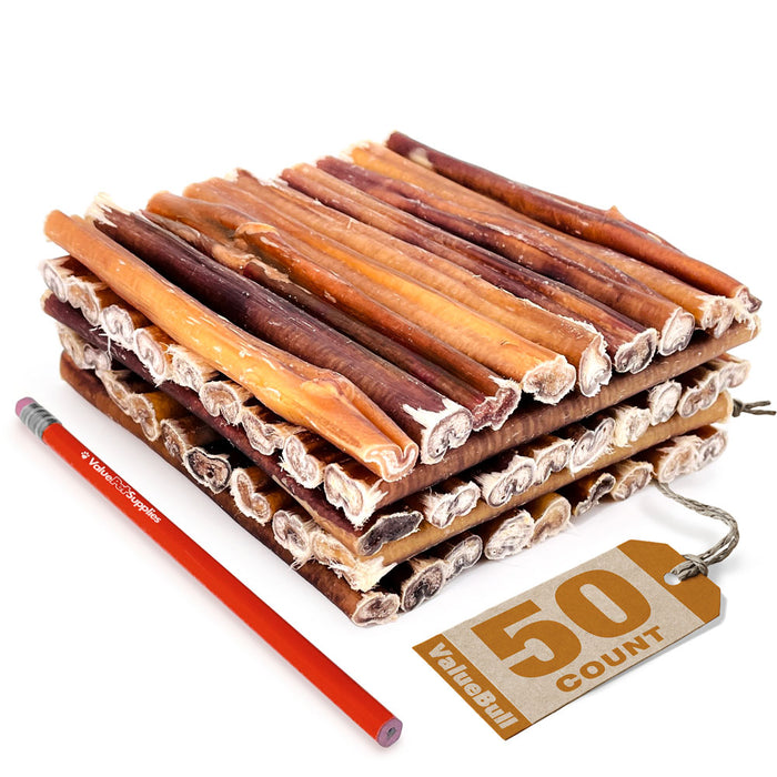 ValueBull USA Bully Sticks for Dogs, Medium 6 Inch, 50 Count