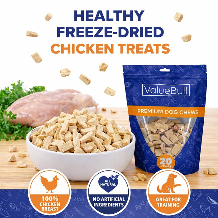 ValueBull USA Freeze Dried Chicken Breast, 8 Pound Wholesale Pack - ValuePetSupplies