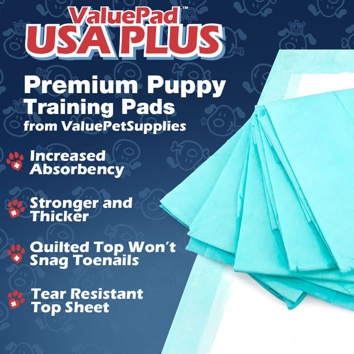 ValuePad USA Plus Puppy Pads, Large 28x30 Inch, 400 Count Wholesale Pack - 400 Count,Large