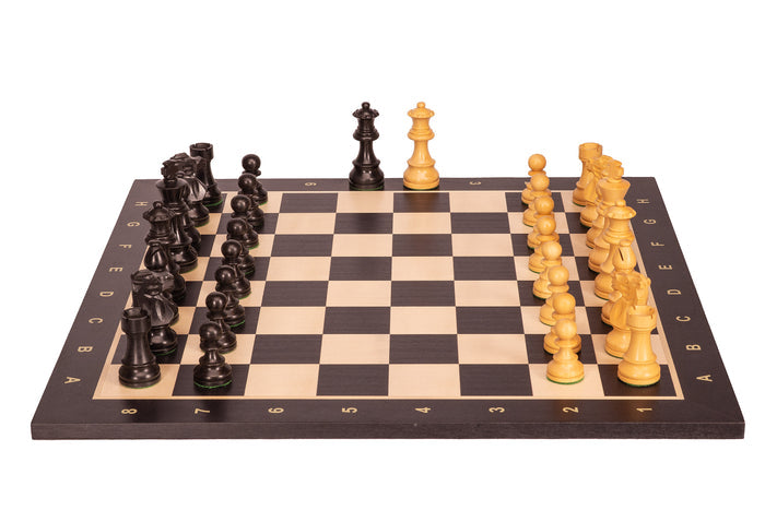Zestaw szachowy French - szachownica (pole 40 mm), figury (król 80 mm)