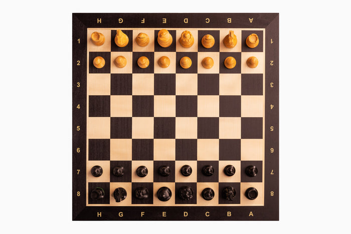 Zestaw szachowy French - szachownica (pole 40 mm), figury (król 80 mm)