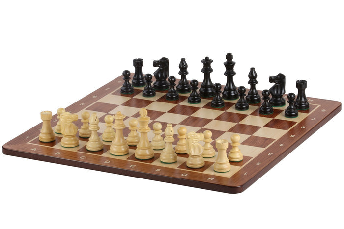 Zestaw szachowy French Lardy - szachownica (pole 50 mm), figury (król 90 mm)