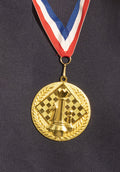 Złoty medal szachowy - okrągły